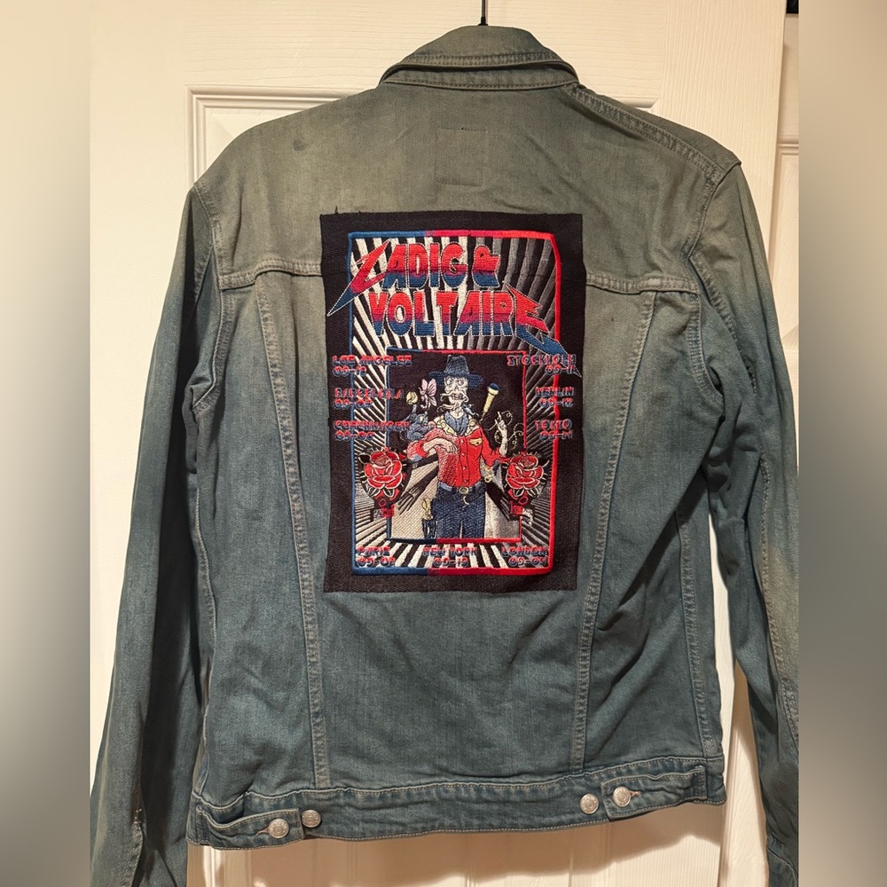 Zadig & Voltaire men’s denim jacket - size medium - rock n’ roll themed